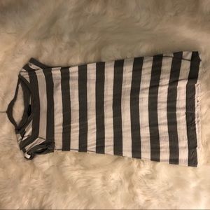 Banana Republic Gray & white striped casual dress
